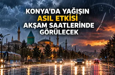 Konya’da yağışın asıl etkisi akşam saatlerinde görülecek